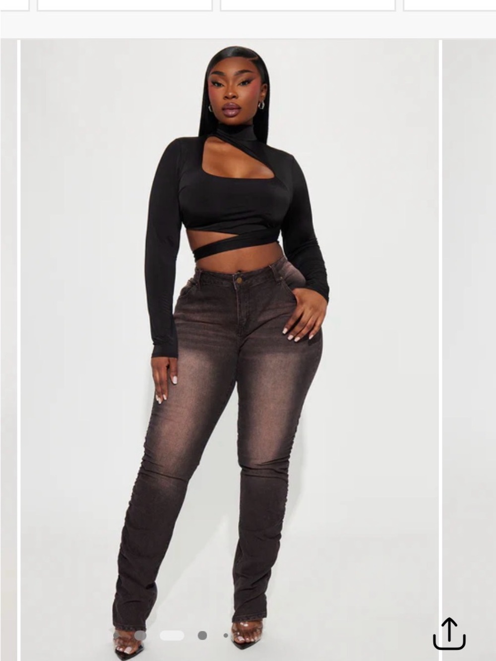 Fashion Nova Women’s Mocha stacked stretch skinny Jeans